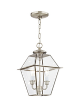 Livex Lighting 2285-91 - 2 Light BN Outdoor Chain-Hang Lantern