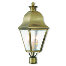 Livex Lighting 2556-01 - 3 Light Antique Brass Post-Top Lanterm