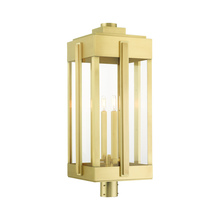 Livex Lighting 27719-08 - 4 Lt Natural Brass Outdoor Post Top Lantern