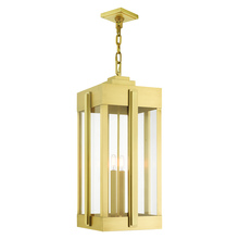 Livex Lighting 27720-08 - 4 Lt Natural Brass Outdoor Pendant Lantern