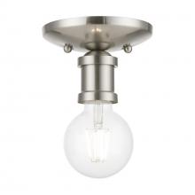 Livex Lighting 47160-91 - 1 Light Brushed Nickel Single Flush Mount
