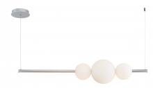 Abra Lighting 10024PN-BA-ORB - Linear Bar Pendant with Up-Down Illumination with 3 Opal Glass Orb&#39;s