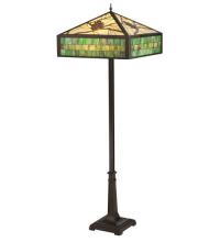 Meyda Tiffany 119175 - 64.5"H Green Pine Branch Mission Floor Lamp