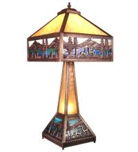 Meyda Tiffany 19632 - 29" High Deer Lodge Lighted Base Table Lamp
