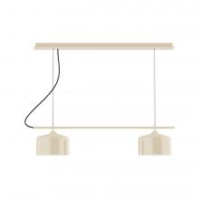 Montclair Light Works CHAX445-16-C25-L12 - 3-Light Linear Axis LED Chandelier with Polished Copper Fabric Cord, Cream