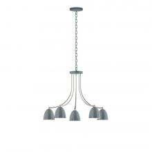 Montclair Light Works CHN417-40-96-L10 - 5-Light J-Series Chandelier, Slate Gray with Brushed Nickel Accents