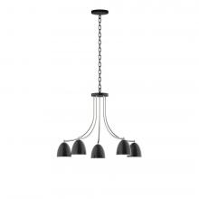 Montclair Light Works CHN417-41-96-L10 - 5-Light J-Series Chandelier, Black with Brushed Nickel Accents