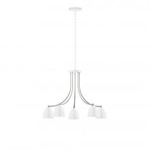 Montclair Light Works CHN417-44-96-L10 - 5-Light J-Series Chandelier, White with Brushed Nickel Accents