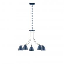 Montclair Light Works CHN417-50-96-L10 - 5-Light J-Series Chandelier, Navy with Brushed Nickel Accents