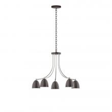 Montclair Light Works CHN417-51-96-L10 - 5-Light J-Series Chandelier, Architectural Bronze with Brushed Nickel Accents