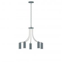 Montclair Light Works CHN418-40-96-L10 - 5-Light J-Series Chandelier, Slate Gray with Brushed Nickel Accents