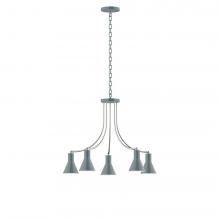 Montclair Light Works CHN436-40-96-L10 - 5-Light J-Series Chandelier, Slate Gray with Brushed Nickel Accents