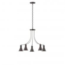 Montclair Light Works CHN436-51-96-L10 - 5-Light J-Series Chandelier, Architectural Bronze with Brushed Nickel Accents