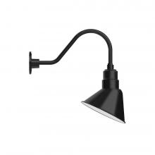 Montclair Light Works GNA102-41-L12 - 10&#34; Angle shade LED Gooseneck Wall mount, Black