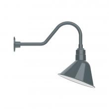 Montclair Light Works GNB103-40-S03-L12 - 12&#34; Angle shade LED Gooseneck Wall mount with swivel, Slate Gray