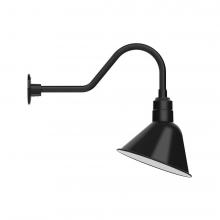 Montclair Light Works GNB103-41-B01-L12 - 12&#34; Angle shade LED Gooseneck Wall mount, decorative canopy cover, Black