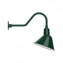Montclair Light Works GNB103-42-S03-L12 - 12&#34; Angle shade LED Gooseneck Wall mount with swivel, Forest Green