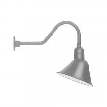 Montclair Light Works GNB103-49-S03-L12 - 12&#34; Angle shade LED Gooseneck Wall mount with swivel, Painted Galvanized