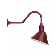 Montclair Light Works GNB103-55-L12 - 12&#34; Angle shade LED Gooseneck Wall mount, Barn Red