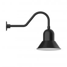 Montclair Light Works GNB123-41-B01-L12 - 12&#34; Prima shade, LED Gooseneck Wall mount, decorative canopy cover, Black