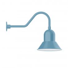 Montclair Light Works GNB123-54-B01-L12 - 12&#34; Prima shade, LED Gooseneck Wall mount, decorative canopy cover, Light Blue