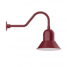 Montclair Light Works GNB123-55-L12 - 12&#34; Prima shade, LED Gooseneck Wall mount, Barn Red