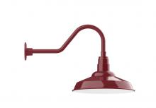 Montclair Light Works GNB184-55-W16-L13 - 16&#34; Warehouse shade, LED Gooseneck Wall mount with wire grill, Barn Red