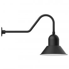 Montclair Light Works GNC124-41-L13 - 14&#34; Prima shade, LED Gooseneck Wall mount, Black