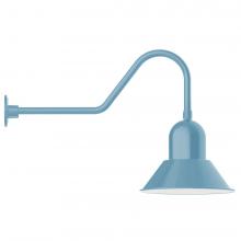 Montclair Light Works GNC124-54-L13 - 14&#34; Prima shade, LED Gooseneck Wall mount, Light Blue