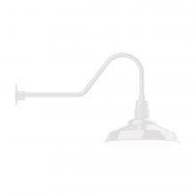 Montclair Light Works GNC184-44-B01-L13 - 16&#34; Warehouse shade, LED Gooseneck Wall mount, decorative canopy cover, White
