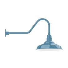 Montclair Light Works GNC184-54-B01-L13 - 16&#34; Warehouse shade, LED Gooseneck Wall mount, decorative canopy cover, Light Blue