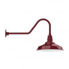 Montclair Light Works GNC184-55-W16-L13 - 16&#34; Warehouse shade, LED Gooseneck Wall mount with wire grill, Barn Red