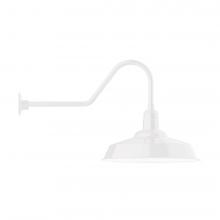 Montclair Light Works GNC186-44-L14 - 20&#34; Warehouse shade, LED Gooseneck Wall mount, White