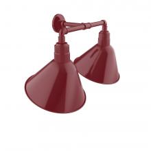 Montclair Light Works GNR104-55 - Angle 14&#34; 2-Light Straight Arm Wall Light in Barn Red
