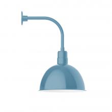 Montclair Light Works GNU117-54-B01-L13 - 16&#34; Deep Bowl shade, LED Curved Arm Wall mount, decorative canopy cover, Light Blue