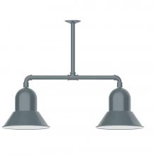 Montclair Light Works MSD123-40-L12 - 12&#34; Prima, 2-light LED Stem Hung Pendant, Slate Gray