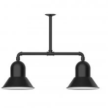 Montclair Light Works MSD123-41-T30-L12 - 12" Prima, 2-light LED Stem Hung Pendant, Black
