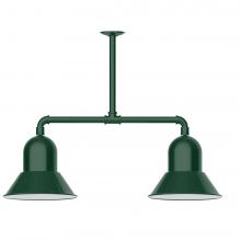 Montclair Light Works MSD123-42-T24-L12 - 12&#34; Prima, 2-light LED Stem Hung Pendant, Forest Green