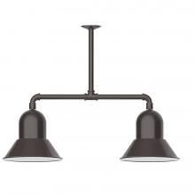 Montclair Light Works MSD123-51-T30-L12 - 12&#34; Prima, 2-light LED Stem Hung Pendant, Architectural Bronze