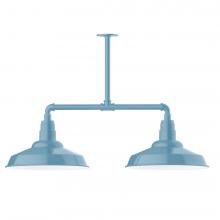 Montclair Light Works MSD184-54-L13 - 16&#34; Warehouse shade, 2-light LED Stem Hung Pendant, Light Blue