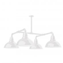 Montclair Light Works MSP106-44-T30-L12 - 12" Cafe shade, 4-light LED Stem Hung Pendant, White