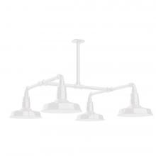 Montclair Light Works MSP181-44-T48-L12 - 10&#34; Warehouse shade, 4-light LED Stem Hung Pendant, White