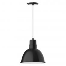 Montclair Light Works PEB116-41-L12 - 12&#34; Deep Bowl shade, LED Pendant with black cord and canopy, Black