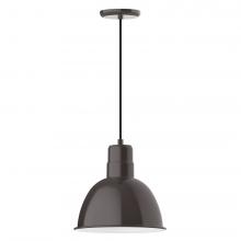 Montclair Light Works PEB116-51-L12 - 12&#34; Deep Bowl shade, LED Pendant with black cord and canopy, Architectural Bronze