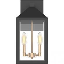 Worldwide Lighting Corp E10050-017 - Tybee 2-light Gold CAndelabra Outdoors 15&#34; Wall Scone Lamp Matte Black Finish