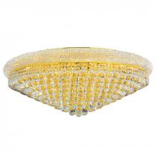 Worldwide Lighting Corp W33011G36 - Empire 20 Light Gold Finish and Clear Crystal Flush Mount Ceiling Light 36 in. Dia x 14 in. H Extra 