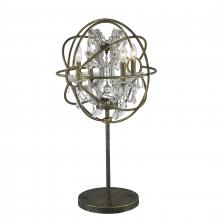 Worldwide Lighting Corp W53190AB18-CL - Armillary 18 in. Dia x 33 in. H  Antique Bronze Finish with Clear Crystal Foucault&#39;s Orb Table L