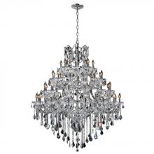 Worldwide Lighting Corp W83002C46 - Maria Theresa 49-Light Chrome Finish and Clear Crystal Chandelier 46 in. Dia x 58 in. H Four 4 Tier 