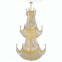 Worldwide Lighting Corp W83027G36 - Empire 51-Light Gold Finish and Clear Crystal Chandelier 36 in. Dia x 66 in. H Two 2 Tier Round Larg