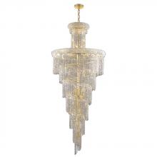 Worldwide Lighting Corp W83029G30 - Empire 28-Light Gold Finish and Clear Crystal Spiral Cascading Chandelier 30 in. Dia x 72 in. H Larg